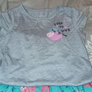 Girls Carter's sloth pajama set.  Size 10.